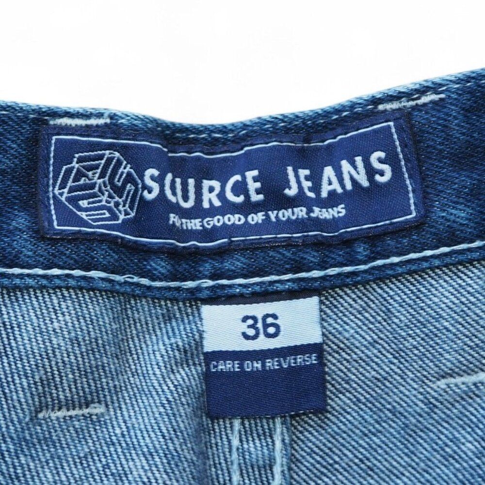 Source Jeans Vintage 90s Y2K Streetwear Denim Cargo Shorts Dark Wash Men's 36‎ - Picture 4 of 9